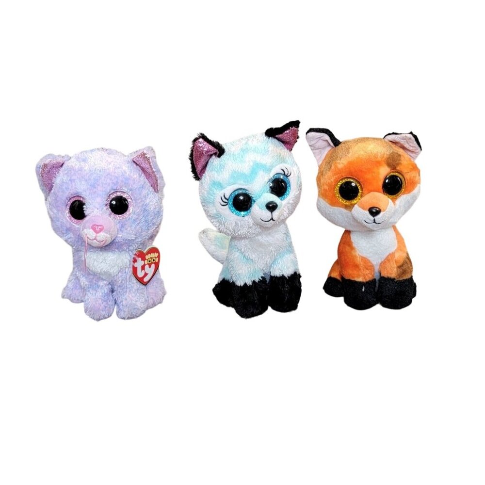 Ty Beanie Boos Lot Of 3 Cassidy Atlas Meadow Plush Stuffed Animal Toy